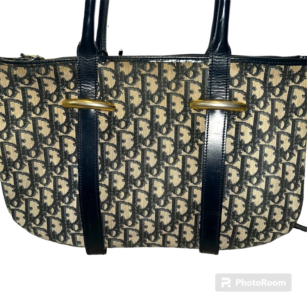 Vintage Christian Dior Navy Trotter Handbag Shoulder Bag Purse with COA - Picture 2 of 15